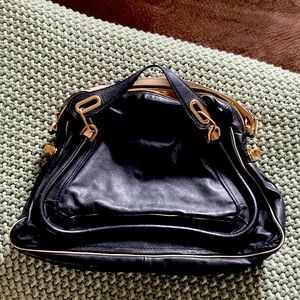 Authentic large Chloe Paratay bag. Black and tan.